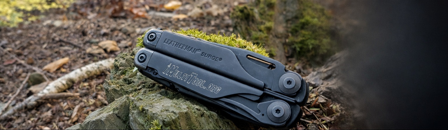 Leatherman Surge multitool featured in a natural outdoor setting- explore real tools built for real use.
